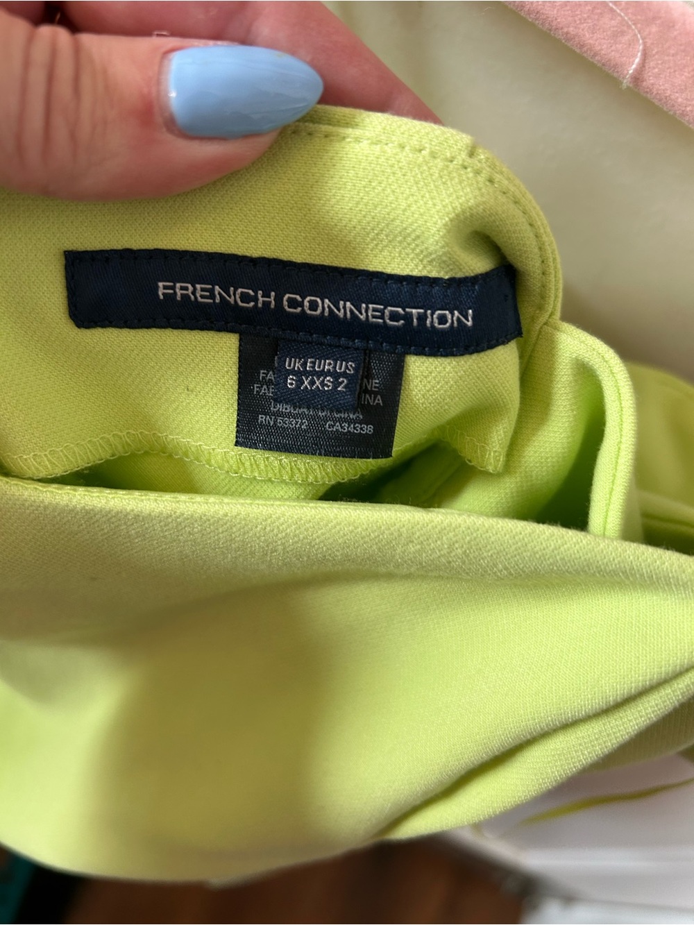 French Connection Lime Green Spaghetti Strap Dress - Picture 3 of 3